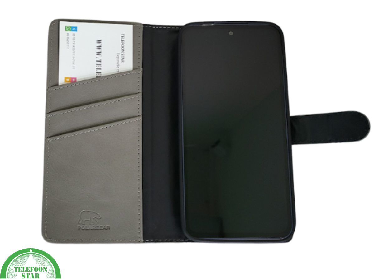 Bookcase Hoesje iPhone 17 Grijs &ndash; Luxe Wallet Case met Pasjeshouder