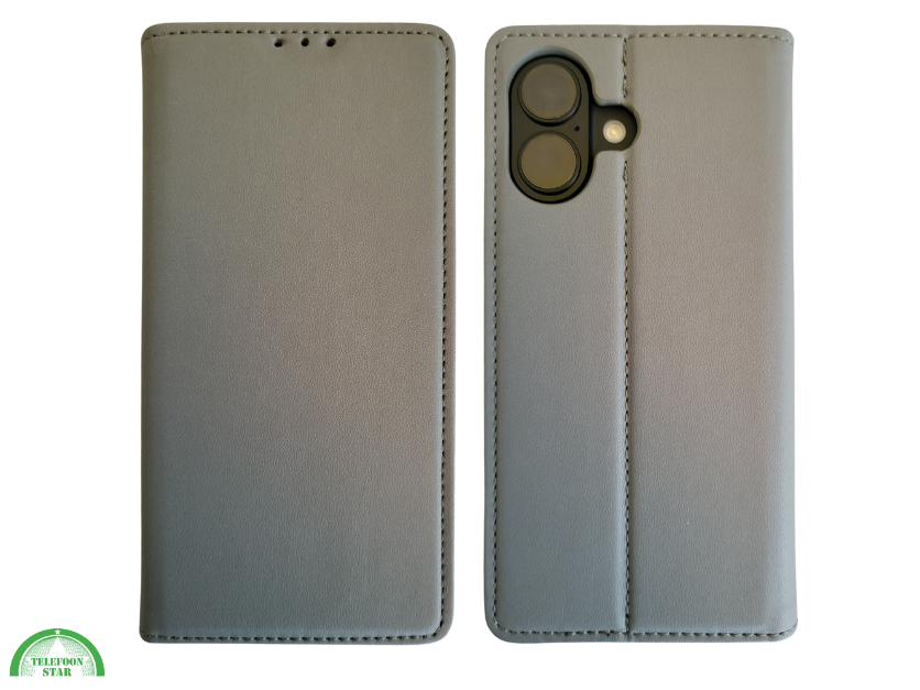 Boek case Grijs cover iPhone 16 Plus