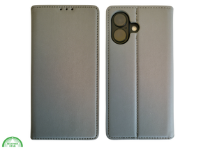 Boek case Grijs cover iPhone 16 Plus