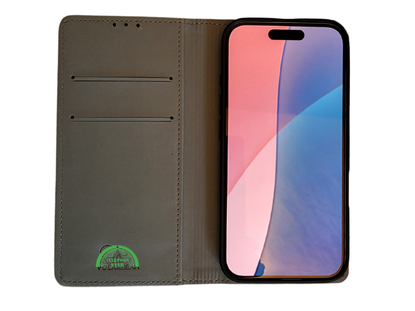 Boek case Grijs cover iPhone 16 Plus