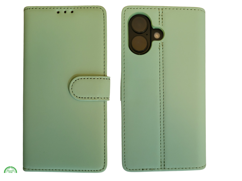 Boek case Groen cover iPhone 16 Plus