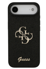 Luxe Protectcase voor iPhone 17 Air &ndash; Guess Black Edition met 4G Logo