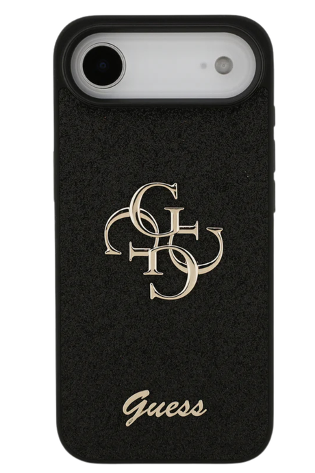 Luxe Protectcase voor iPhone 17 Air &ndash; Guess Black Edition met 4G Logo