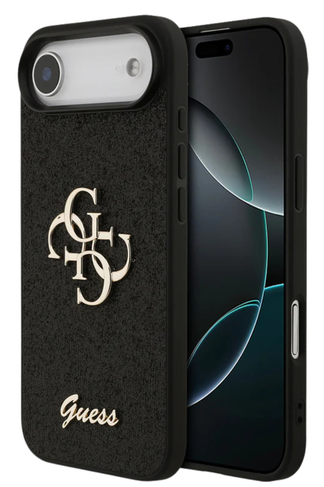 Luxe Protectcase voor iPhone 17 Air &ndash; Guess Black Edition met 4G Logo