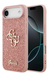 Luxe Protectcase voor iPhone 17 Air &ndash; Guess Roze Edition met 4G Logo