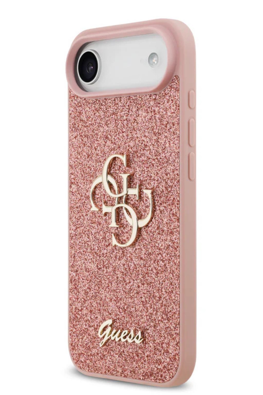 Luxe Protectcase voor iPhone 17 Air &ndash; Guess Roze Edition met 4G Logo