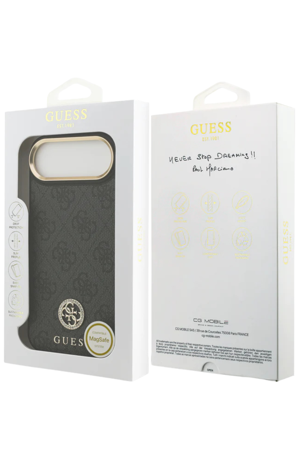 Luxe Protectcase voor iPhone 17 Air &ndash; Guess Black top