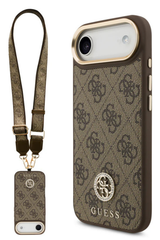 Guess iPhone 17 Air Crossbody Hoesje met Band &ndash; Luxe MagSafe Bescherming in Bruin Design