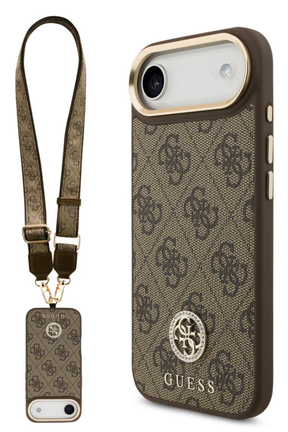 Guess iPhone 17 Air Crossbody Hoesje met Band &ndash; Luxe MagSafe Bescherming in Bruin Design