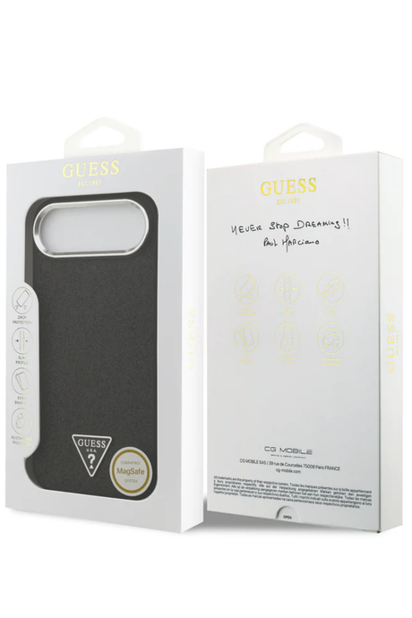 Guess iPhone Air 2 Zwart Hoesje met Kunstleder Afwerking
