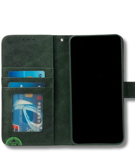 Hoesje voor Samsung A37 Groen Bookcase Magnetisch met Pasjeshouder