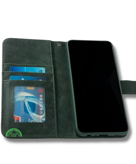 Hoesje voor Samsung A37 Groen Bookcase Magnetisch met Pasjeshouder