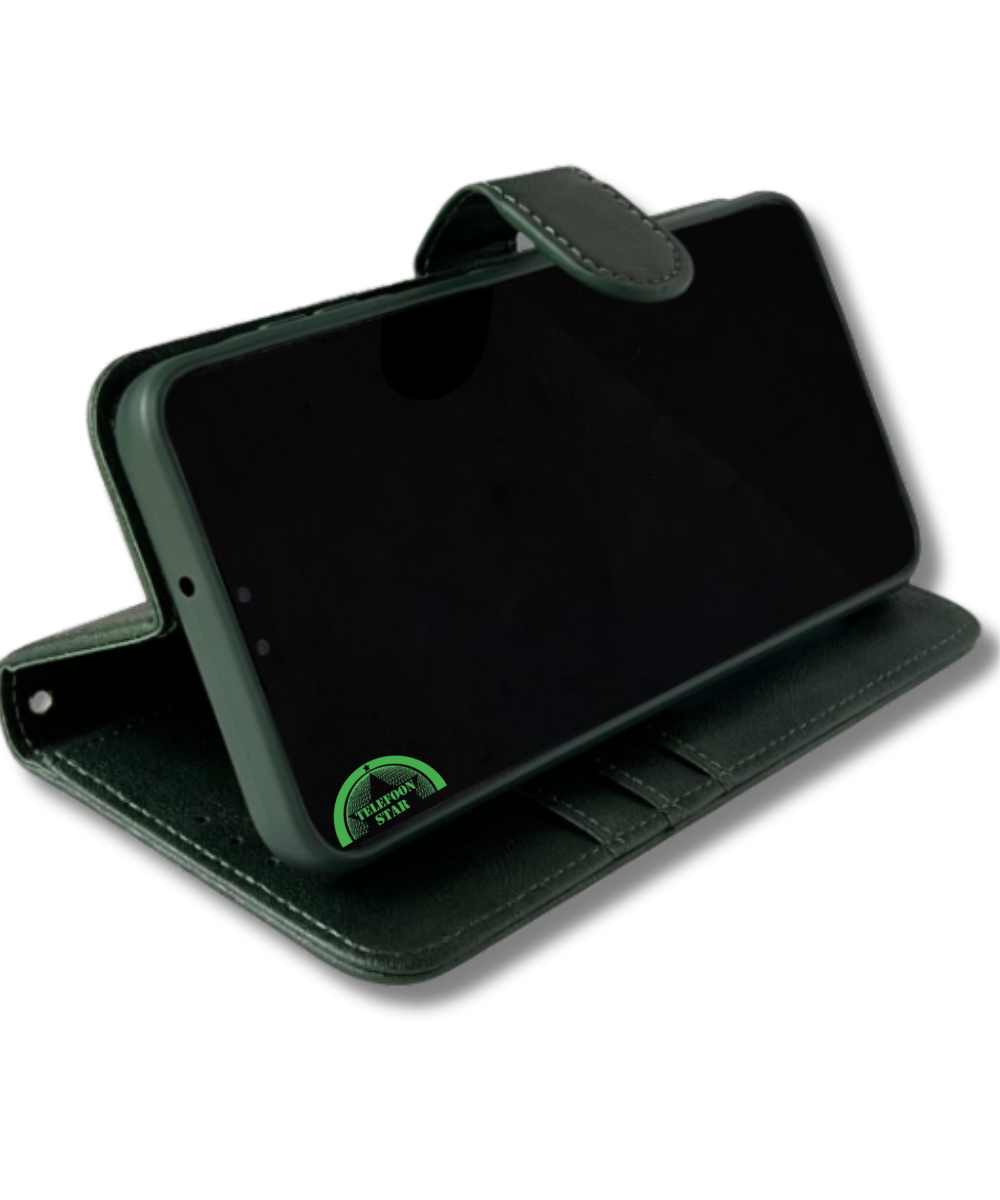 Hoesje voor Samsung A37 Groen Bookcase Magnetisch met Pasjeshouder