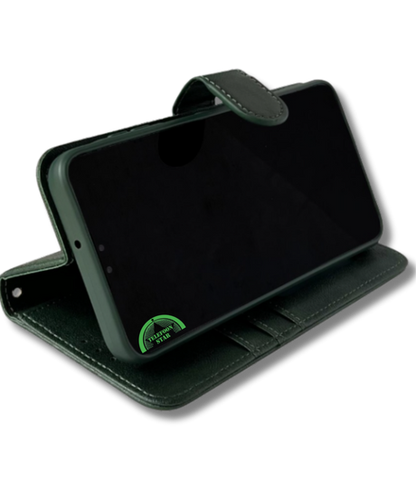 Hoesje voor Samsung A37 Groen Bookcase Magnetisch met Pasjeshouder