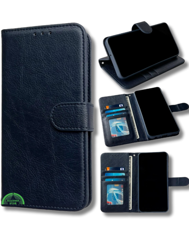 Hoesje voor Samsung A37 Blauw Bookcase Magnetisch met Pasjeshouder