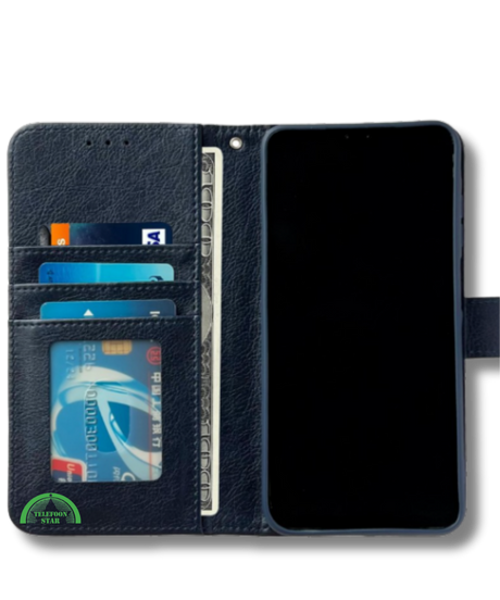 Hoesje voor Samsung A56 Blauw Bookcase Magnetisch met Pasjeshouder