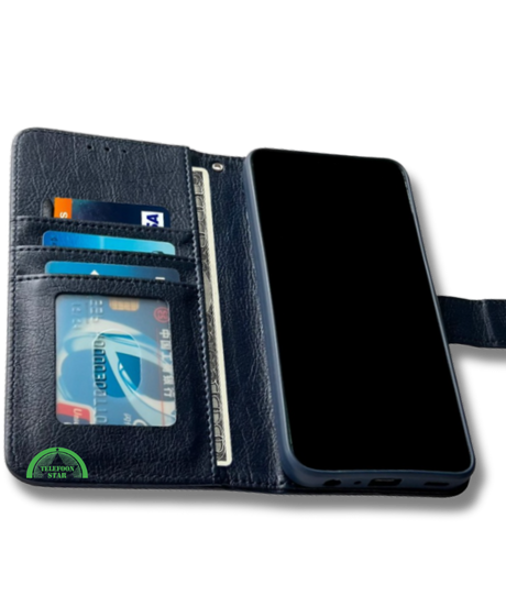 Hoesje voor Samsung A37 Blauw Bookcase Magnetisch met Pasjeshouder