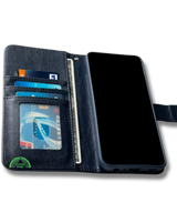 Hoesje voor Samsung A57 Blauw Bookcase Magnetisch met Pasjeshouder