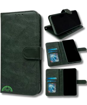 Hoesje voor Samsung A37 Groen Bookcase Magnetisch met Pasjeshouder