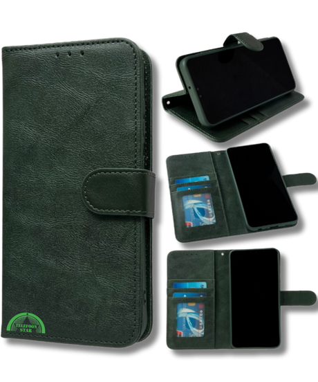 Hoesje voor Samsung A37 Groen Bookcase Magnetisch met Pasjeshouder