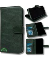Hoesje voor Samsung A57 Groen Bookcase Magnetisch met Pasjeshouder