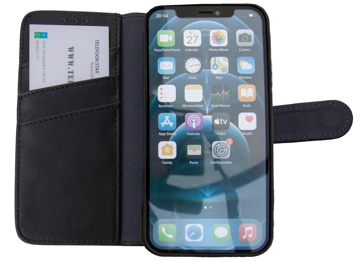 Flipcover iPhone 13 Zwart