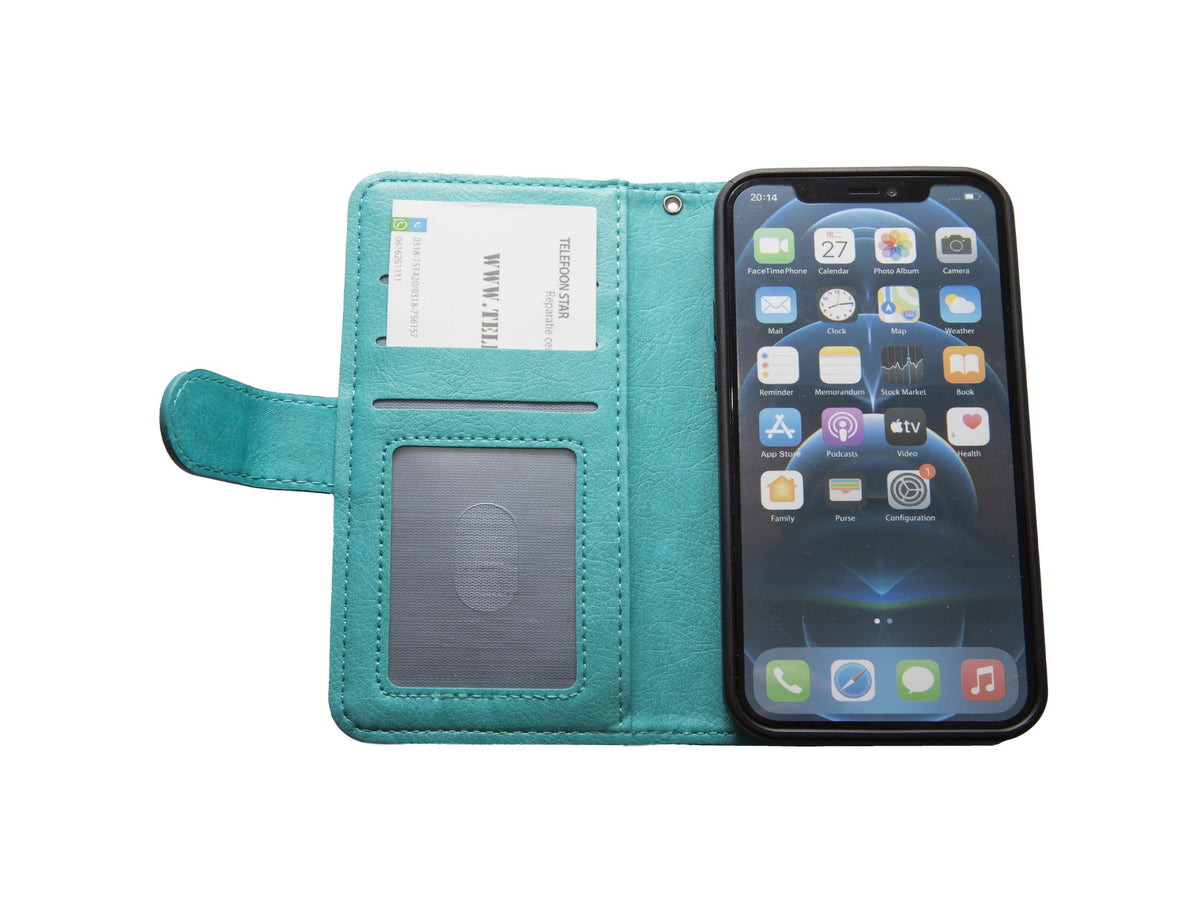 Hoesje iPhone 12/12 Pro Boekmodel - Turquoise