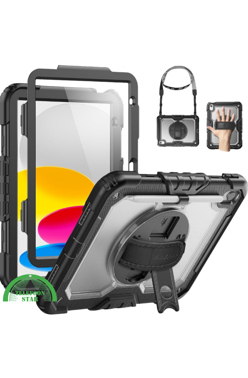 Hoesje voor iPad 10.2 – Maximale bescherming met handstrap, standaard en schouderriem