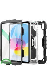 Mobigear SureGrip Xtreme iPad 10.9 (2022) Hoes Hard Kunststof,Siliconen Backcover Standaard - Zwart