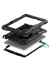 iPad 10.2 (2022) Hoes Hard Kunststof,Siliconen Backcover + Standaard - Zwart