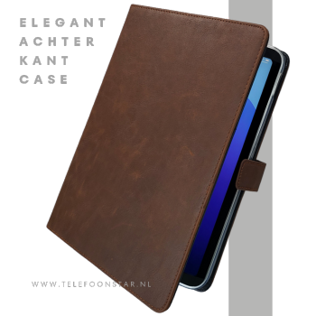 iPad 10 de Gen 2022 Hoes Luxe Bruine Bookcase 10.9 inch Schokbestendig