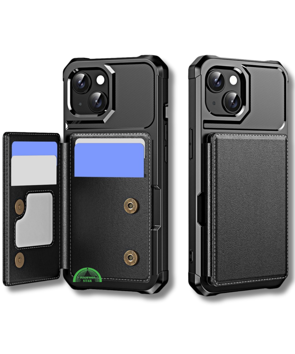 iPhone 14 Rugged Wallet Hoesje met Kaarthouder