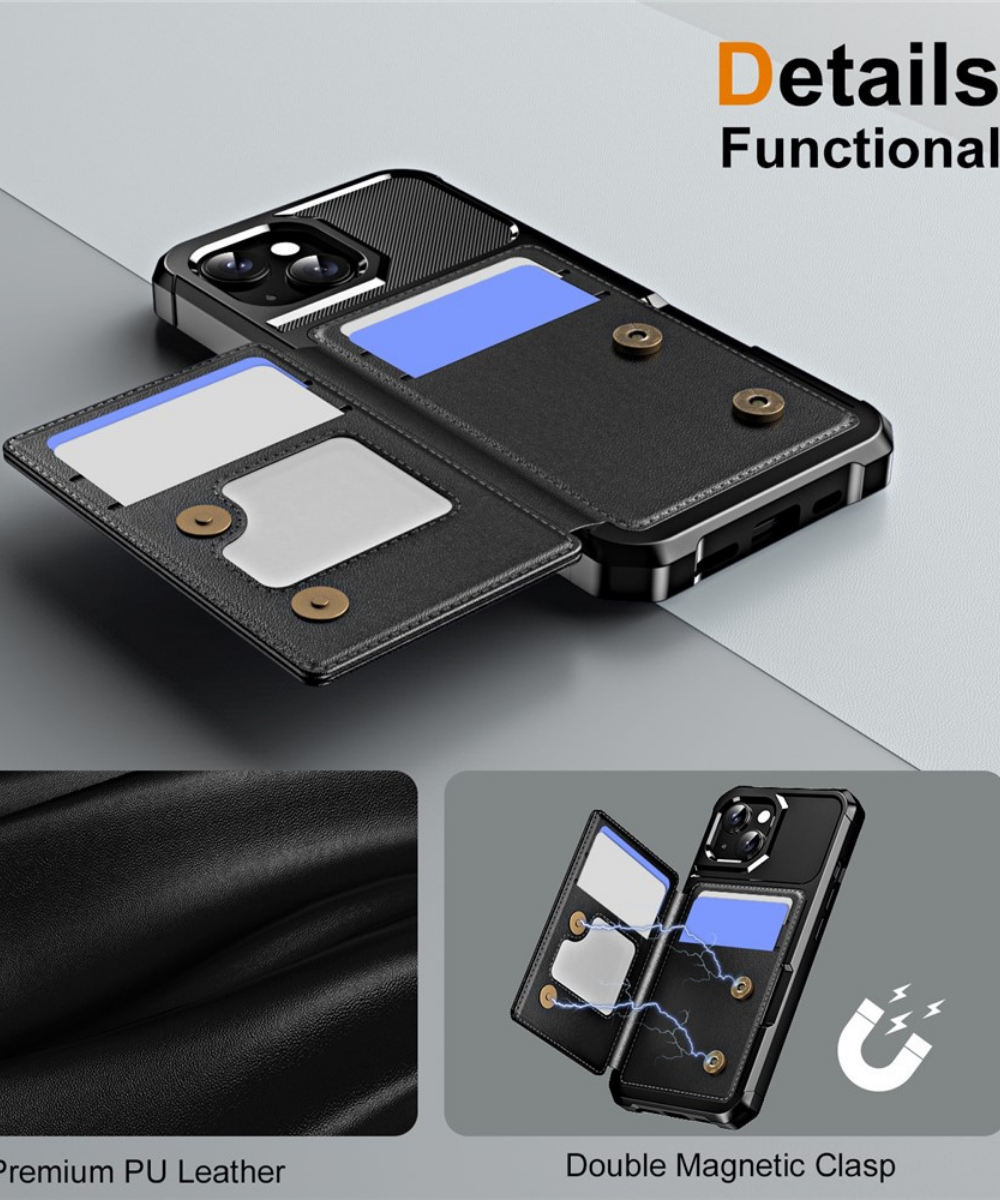 iPhone 14 Rugged Wallet Hoesje met Kaarthouder