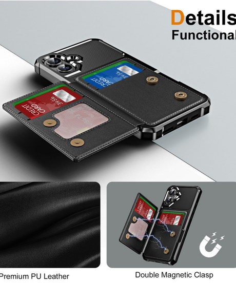 iPhone 16 Rugged Wallet Hoesje met Kaarthouder Duurzame materialen