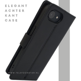 iPhone 16 Hoesje - Luxe Zwarte Bookcase, Wallet Case met Magneetsluiting
