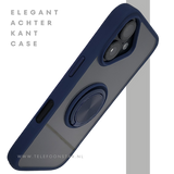 iPhone 16 hoesje blauw transparant cover met MagSafe ring en bescherming