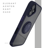 iPhone 16 hoesje blauw transparant met MagSafe ring en schokbestendige bescherming