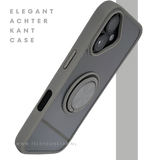 iPhone 16 hoesje grijs transparant met MagSafe ring en valbescherming