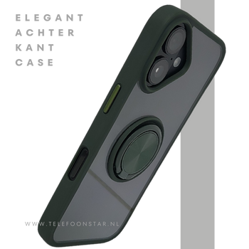iPhone 16 hoesje groen transparant met MagSafe ring en schokbestendige bescherming