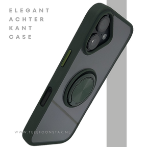 iPhone 16 Plus hoesje groen transparant met MagSafe ring en schokbestendige