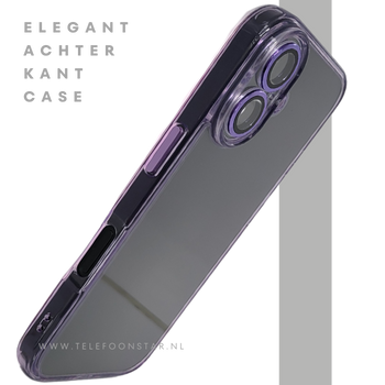 iPhone 16 hoesje lila transparant met schokbestendige bescherming en slank design