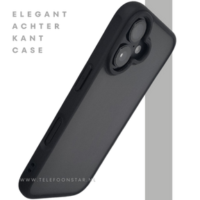 iPhone 16 hoesje mat zwart transparant schokbestendige cover