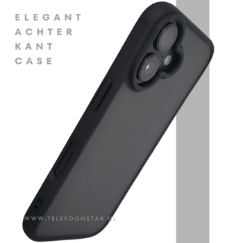 iPhone 16 hoesje mat zwart transparant schokbestendige cover