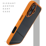 iPhone 16 Plus oranje transparant met schokbestendige bescherming