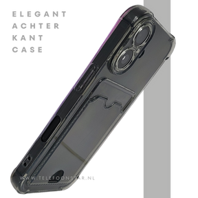 iPhone 16 hoesje transparant met kaarthouder en krasbestendige afwerking