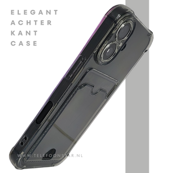 Transparant Hoesje iPhone 17 Pro / Pro Max met Kaarthouder &ndash; Krasbestendig