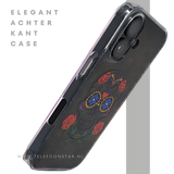iPhone 16 hoesje transparant met kleurrijke skull print en extra bescherming