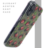 iPhone 16 hoesje transparant met lieveheersbeestjes print en schokbestendige bescherming