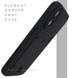 iPhone 16 hoesje zwart met kaarthouder en schokbestendige bescherming