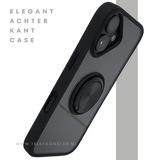 iPhone 16 hoesje zwart transparant met MagSafe ring en stevige bescherming